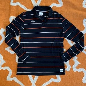 Hurley Stipe Collared Long Sleeve Aloha Polo - L